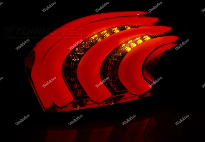 Фонари задние Peugeot 208 12-15 BAR Led кр-белые