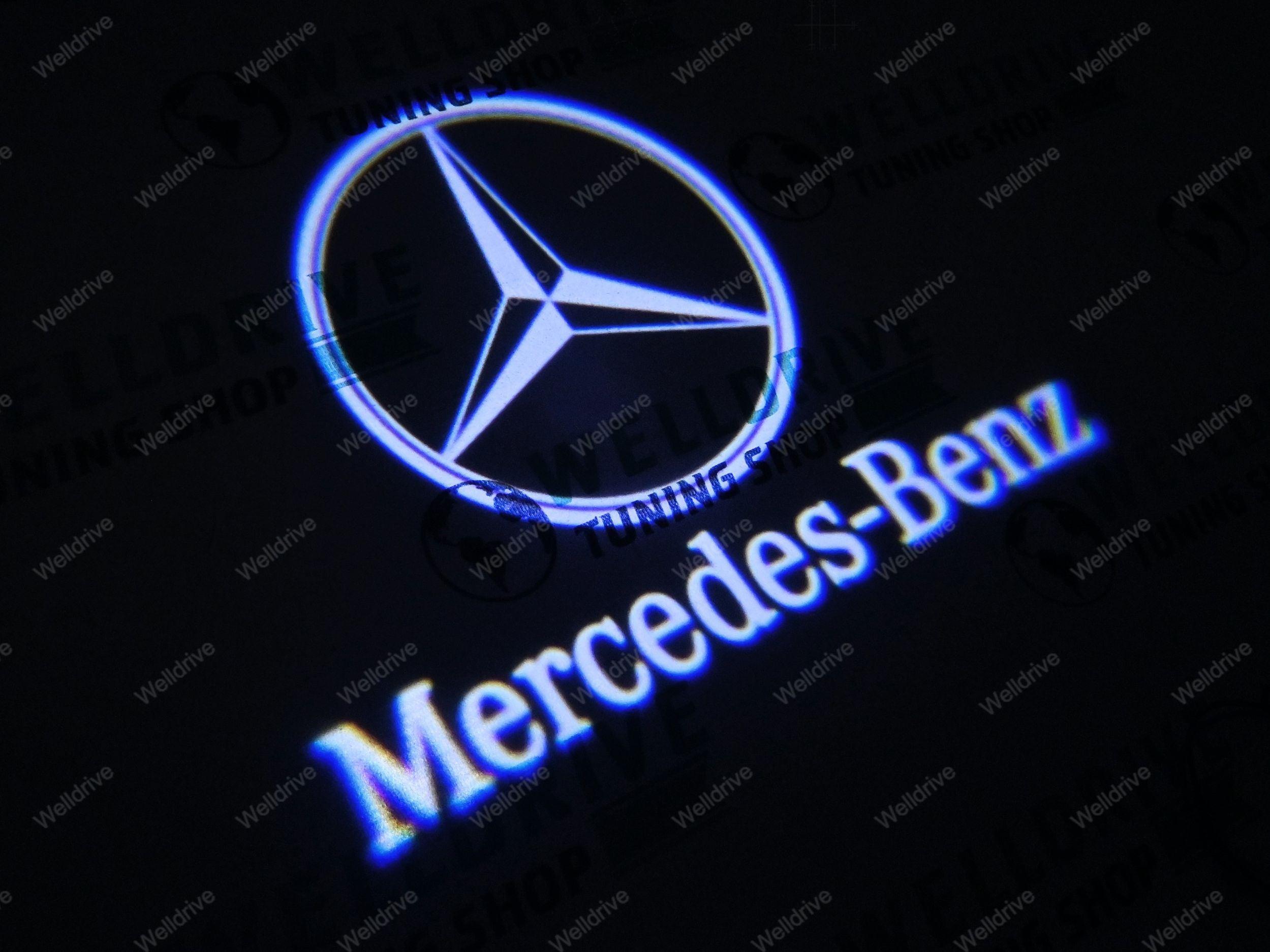 Подсветка дверей с логотипом Mercedes W164 W176 W177