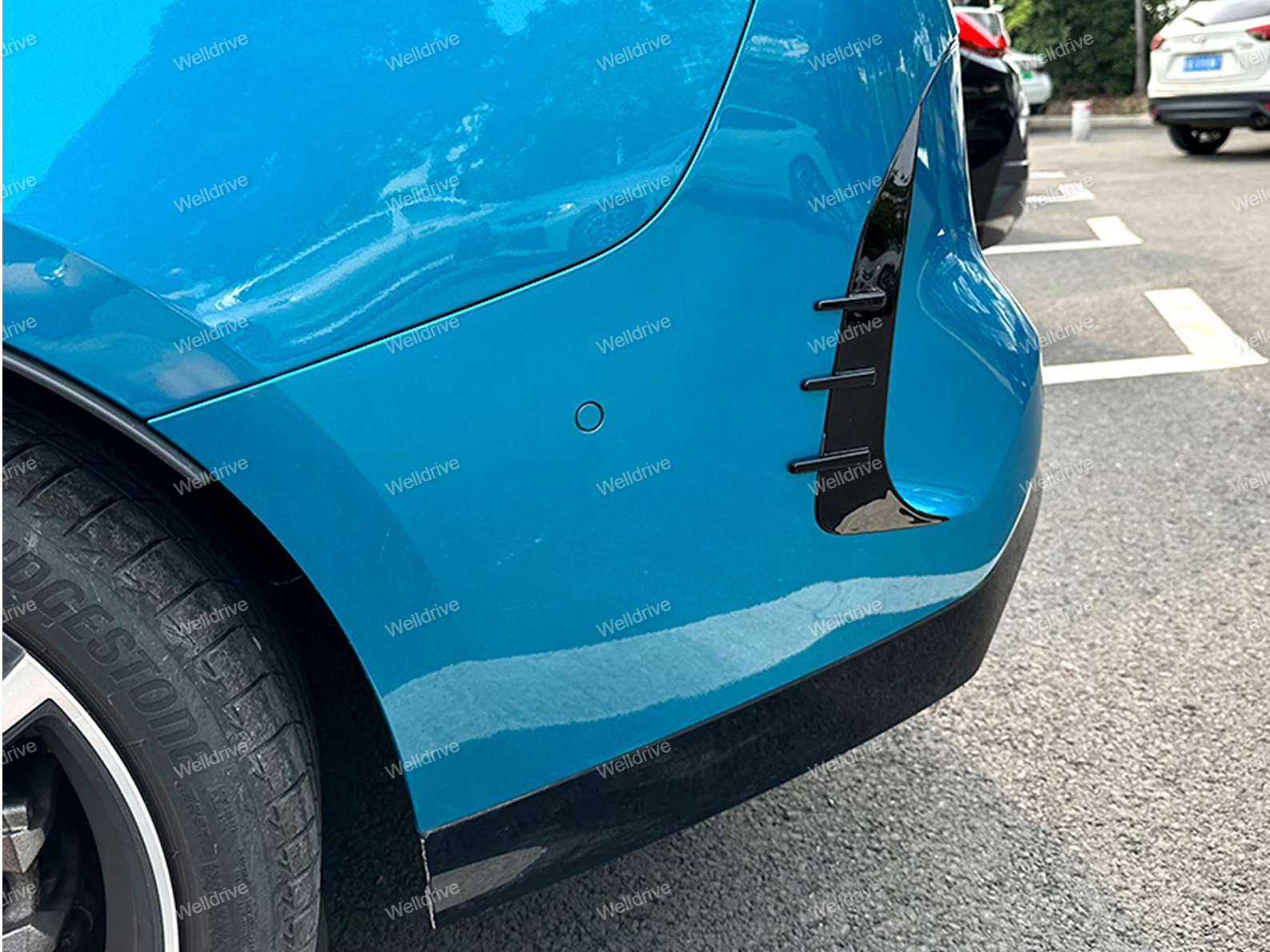 Накладки на задний бампер BMW 2 F44 M Sport черный глянец