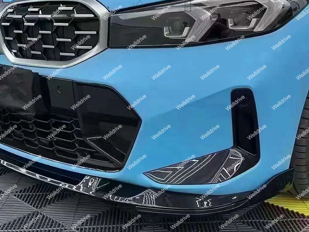 Губа передняя BMW 3-series G20 G21 рестайлинг 22-н.в. 3D style черный глянец