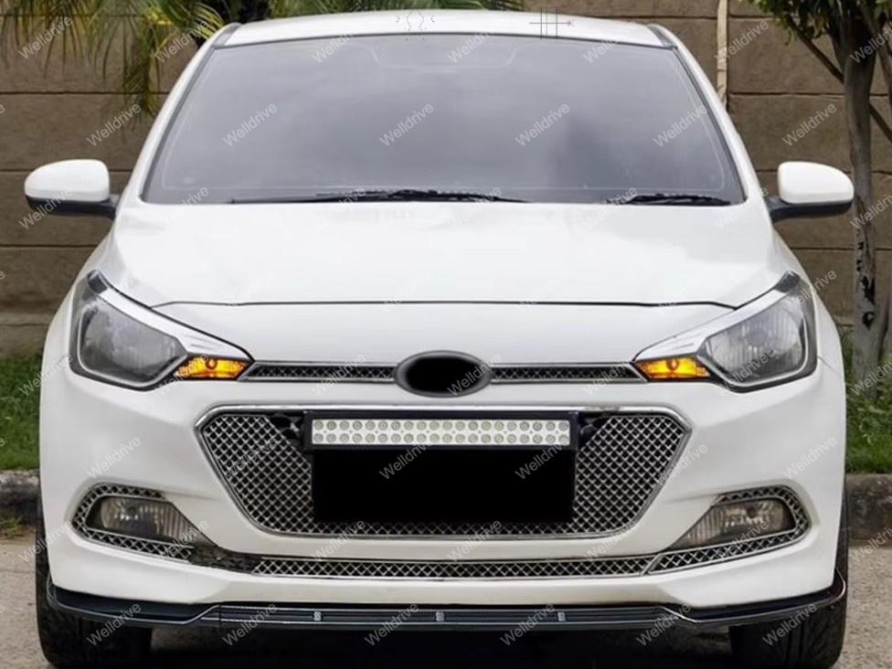 Губа передняя Hyundai i20 2 MK2 GB  15-18 черный глянец