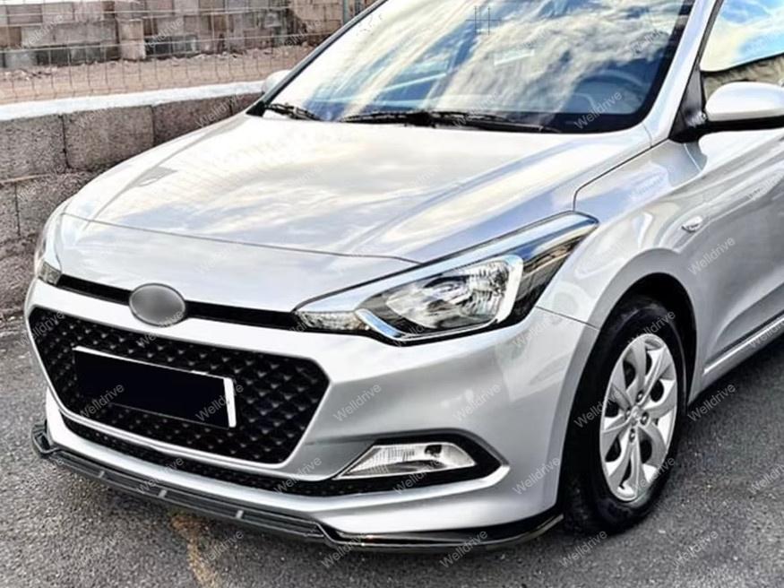 Губа передняя Hyundai i20 2 MK2 GB  15-18 черный глянец