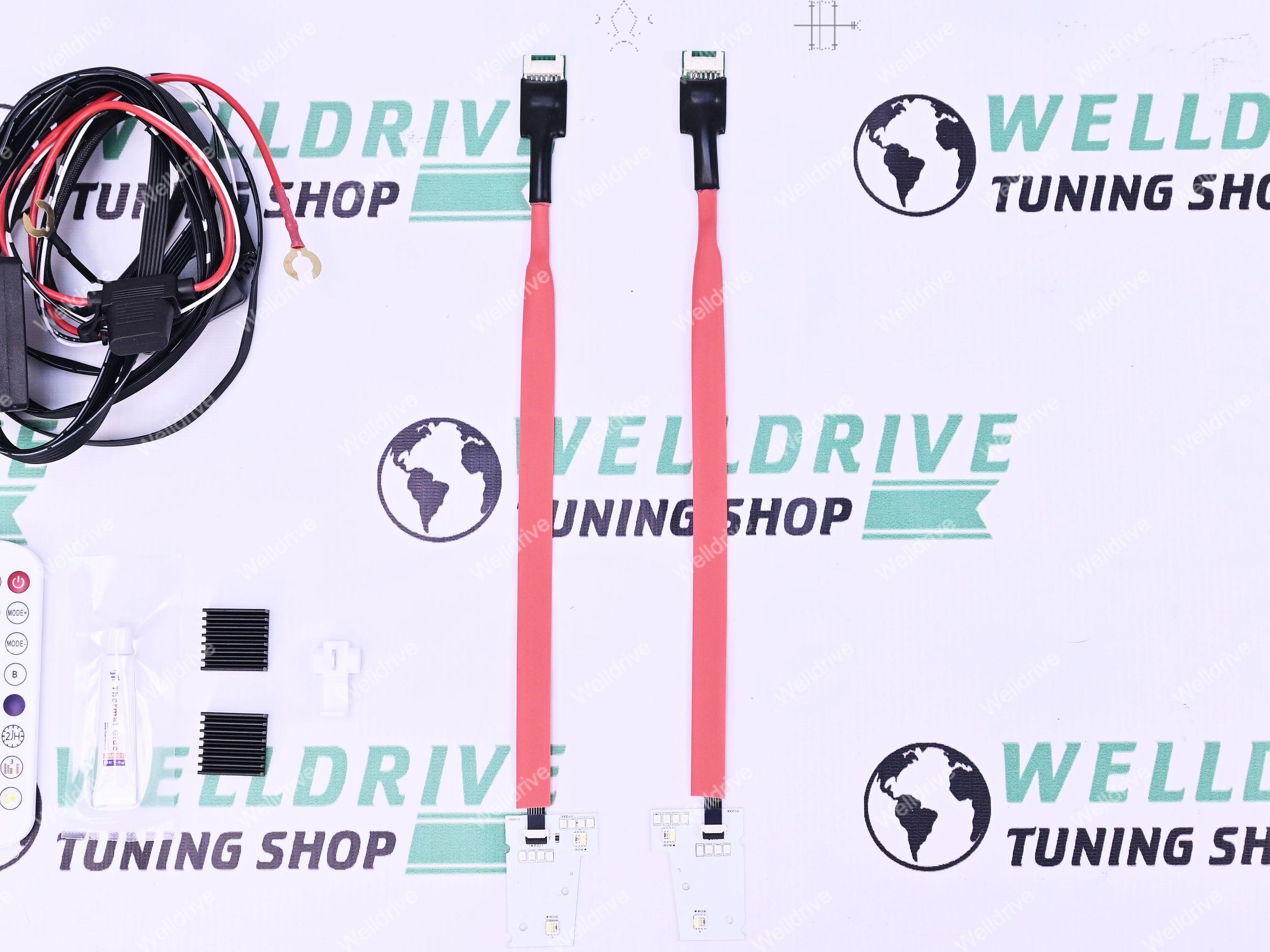 Модули ангельских глазок BMW 4-series F32 F33 F36 рестайлинг 17-20 RGB цветные на ксеноновые фары
