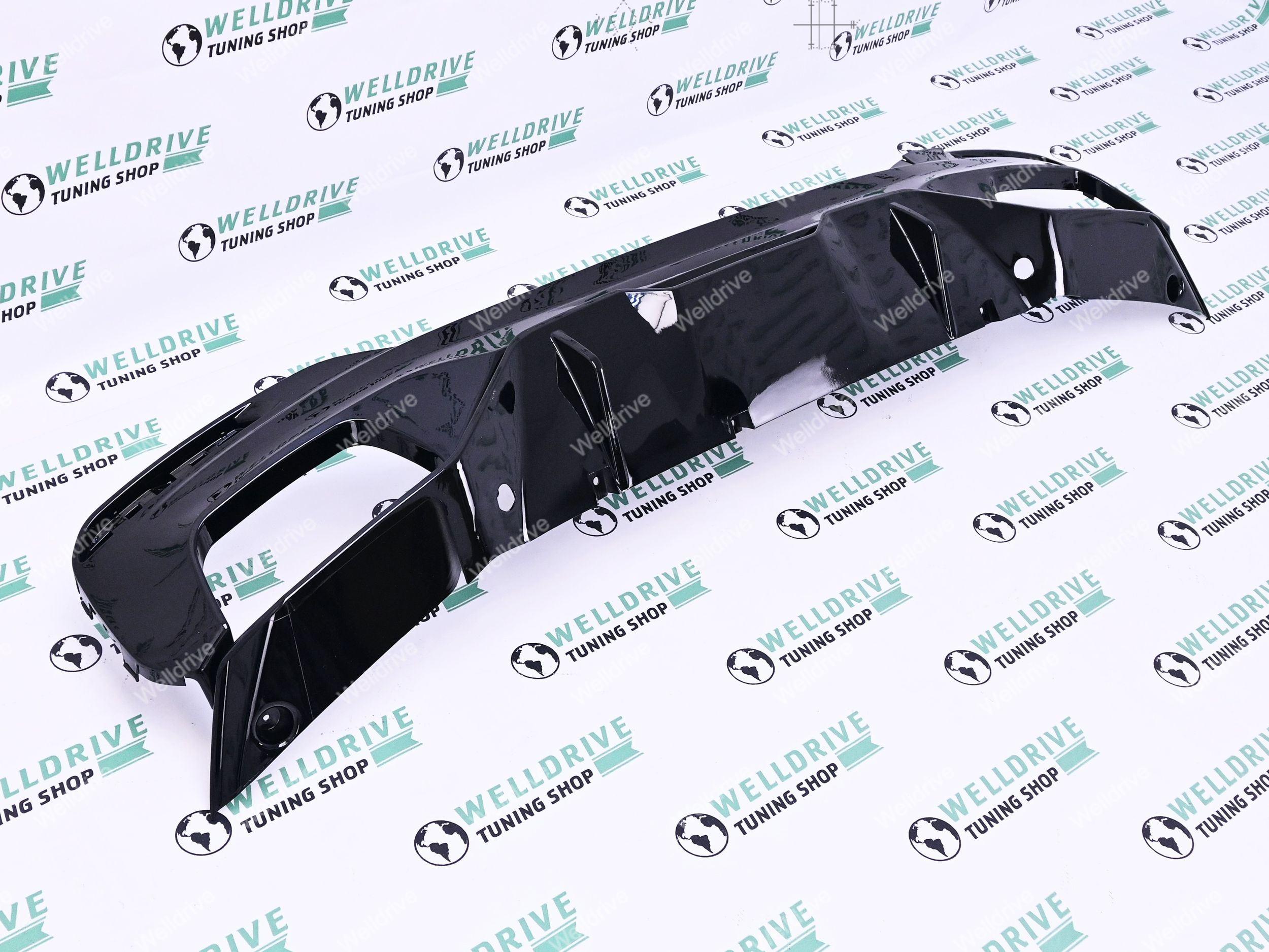 Диффузор BMW 5-series G30 G31 M-Performance под насадки 440 16-22 черный глянец