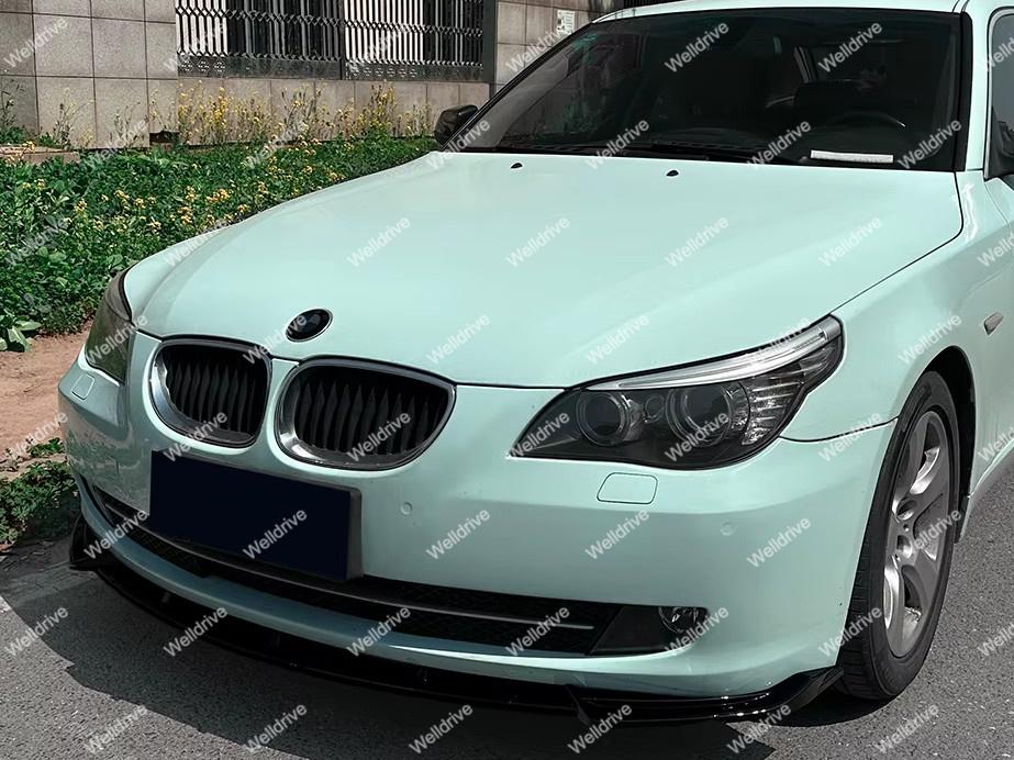 Губа передняя BMW 5-series E60 E61 рестайлинг 07-10 без М-Пакета черный глянец