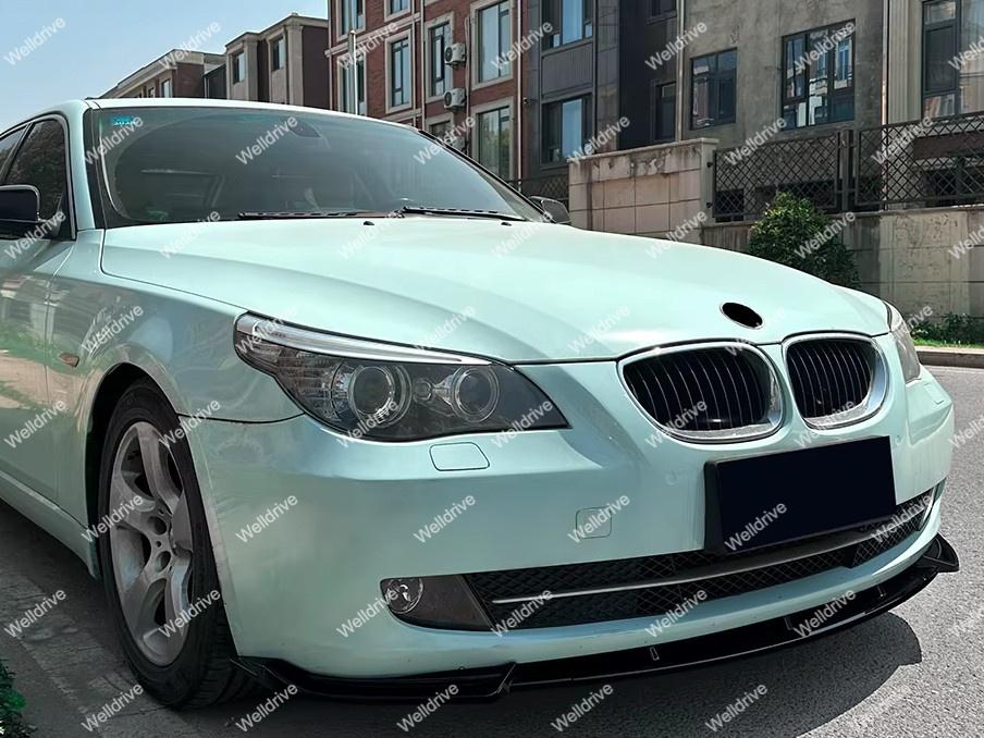 Губа передняя BMW 5-series E60 E61 рестайлинг 07-10 без М-Пакета черный глянец